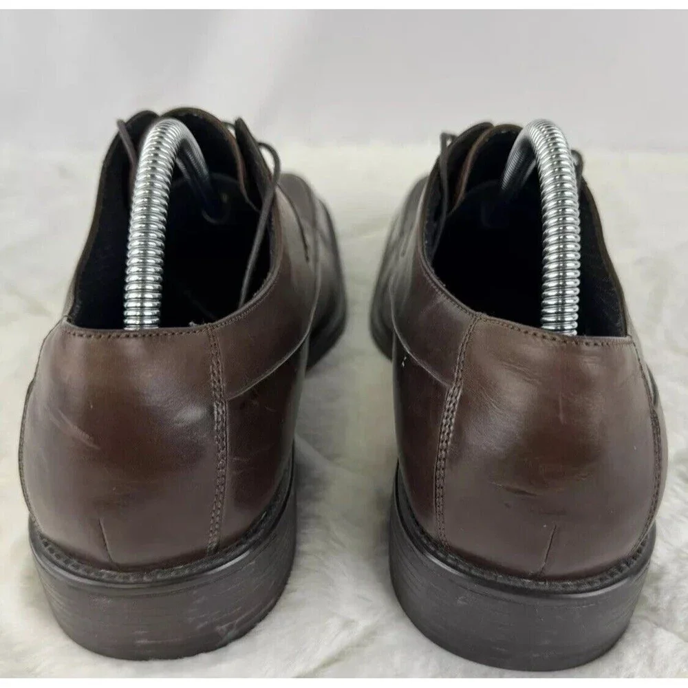 Men’s KENNETH COLE M72245  By The Way Silver Technology Brown Leather Shoe Sz 10